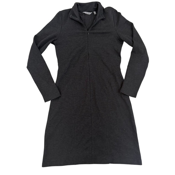 Athleta Dresses & Skirts - Athleta Womens Gray Quarter Zip Long Sleeve Knit A-Line Dress Size M EUC
